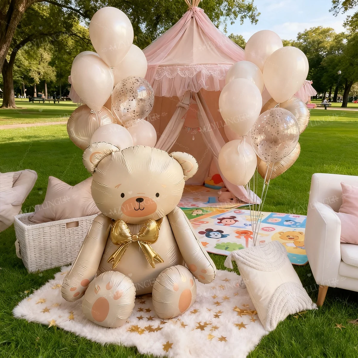 القوس الحليب الأبيض الدب بالون الرمال الأبيض اللاتكس بالون لحفلة عيد ميلاد اقتراح الزفاف دش بالون للزينة صور الدعامة