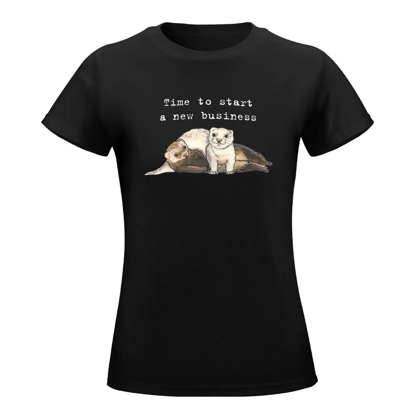 Ferrets - Animal series T-Shirt Aesthetic clothing Short sleeve tee fashion woman blouse 2024