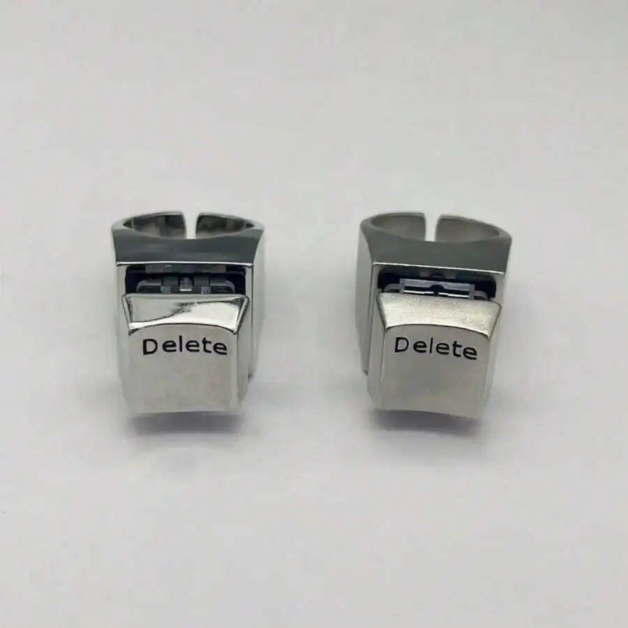 

Adjustable Square Delete Key Ring Fashion Stainless Steel Unisex Jewelry