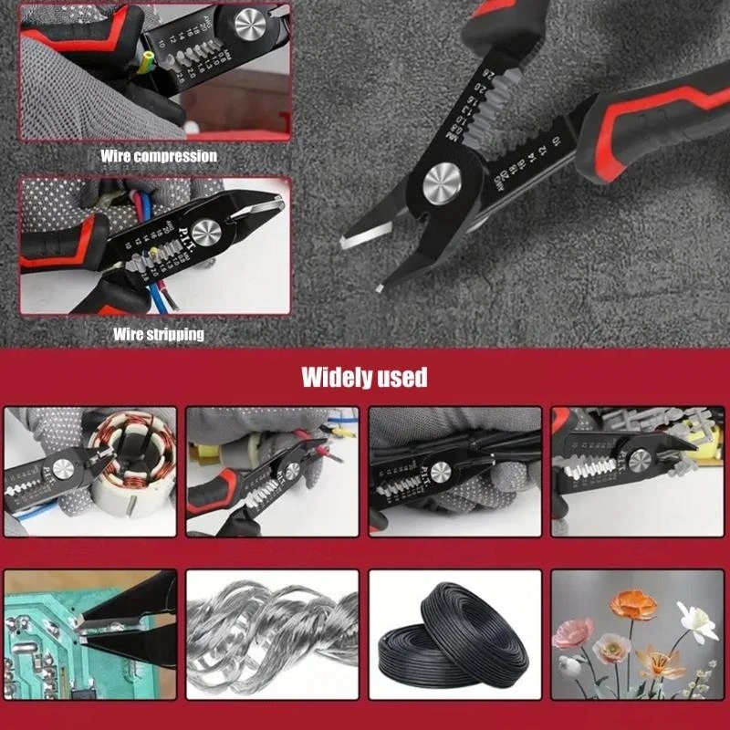 

Precisions 6.5Inch Wire Stripping and Cutting Tool Cable Crimper Pliers for Electrical and Fiber Optics Applications
