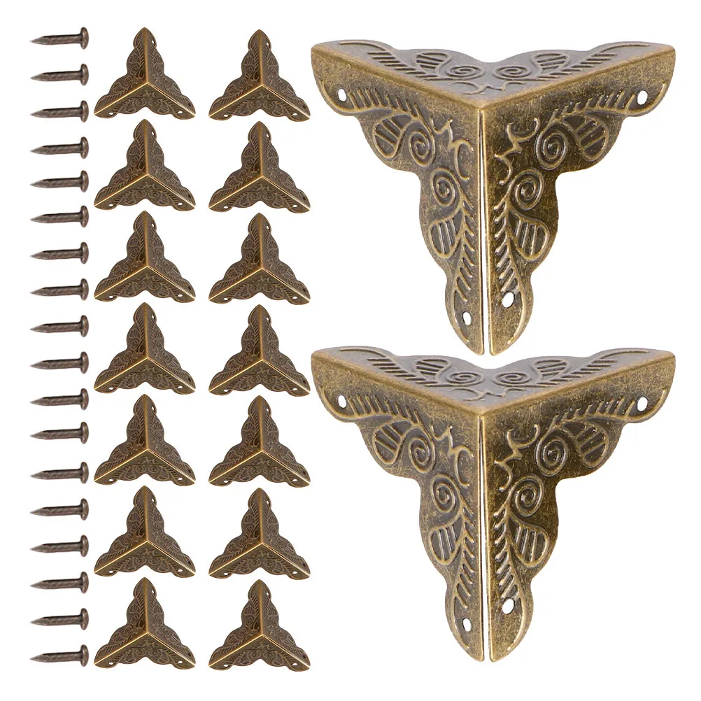40Pcs Decorative Corner Guards Sturdy Iron Corner Braces for Wooden Furniture Boxes Dressers Tables Restoration Projects Edge