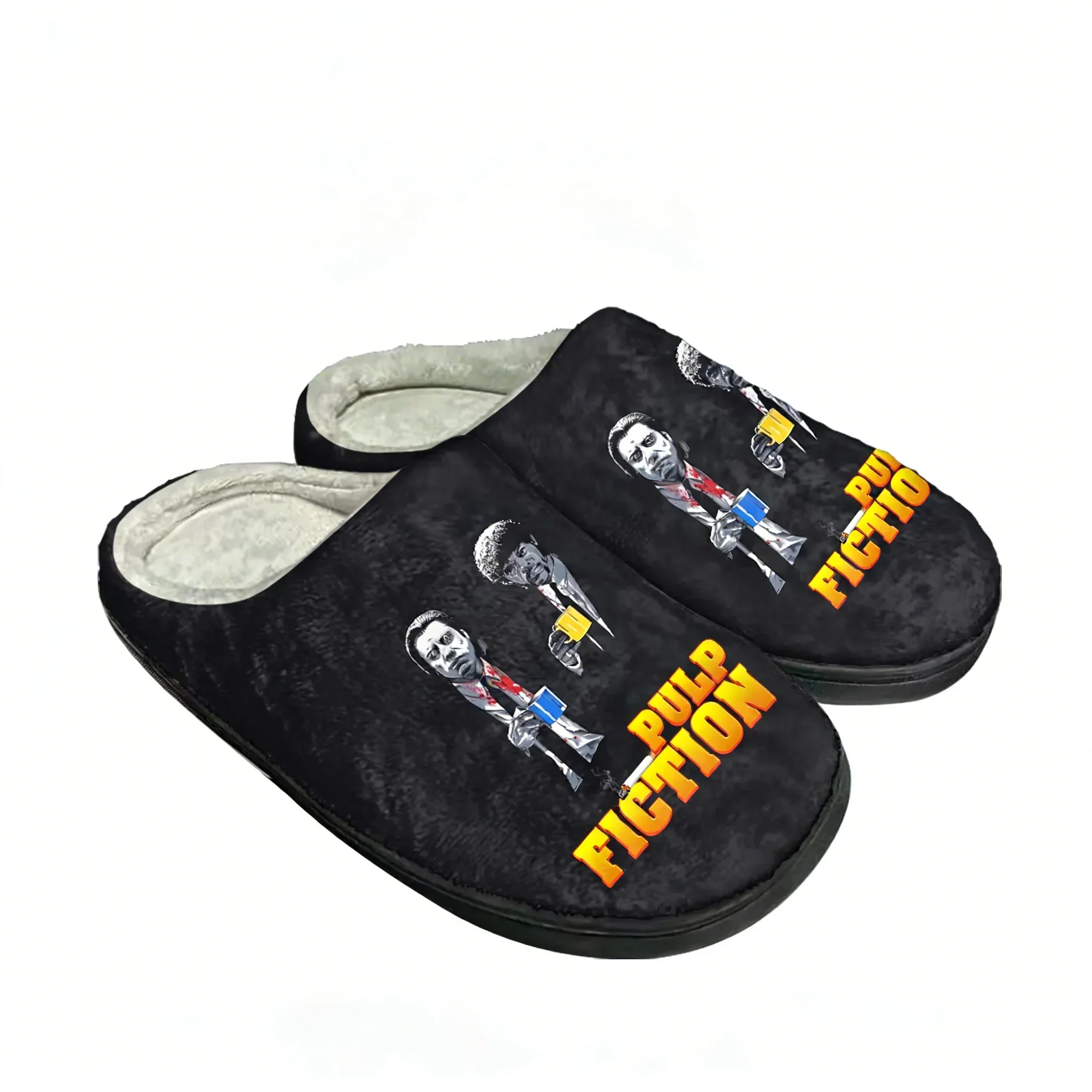 

Домашние хлопковые тапочки Pulp Fiction с изображением Джона Траволты, мужские и женские, плюшевые, для спальни, повседневные, теплые, термо-тапочки