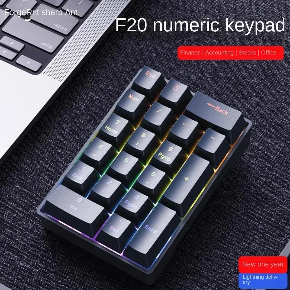 Forgeant F20 Digital Mechanical Keypad Mini Keyboard 20 Keys RGB Wired for Accountant Laptop External Portable Financial Office