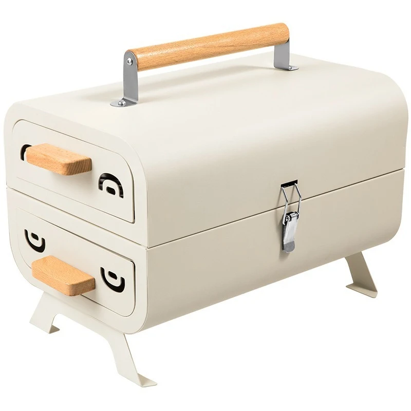 Portable foldable heavy duty durable lightweight camping barbecue charcoal stove for picnics, hikes
