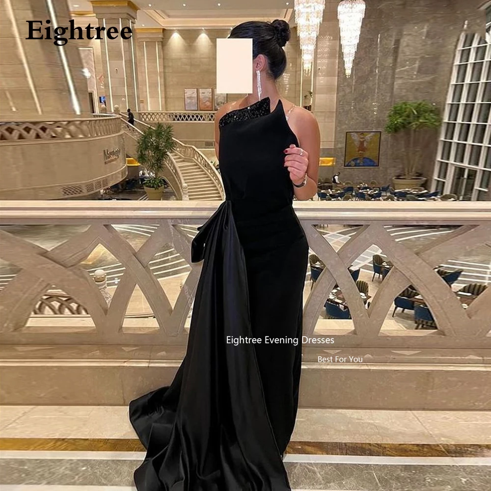 

Eightree Black Vintage Evening Dress Mermaid Strapless Glitter Saudi Arabia Long Dubia Formal Party Gowns Dress Vestidos 2023