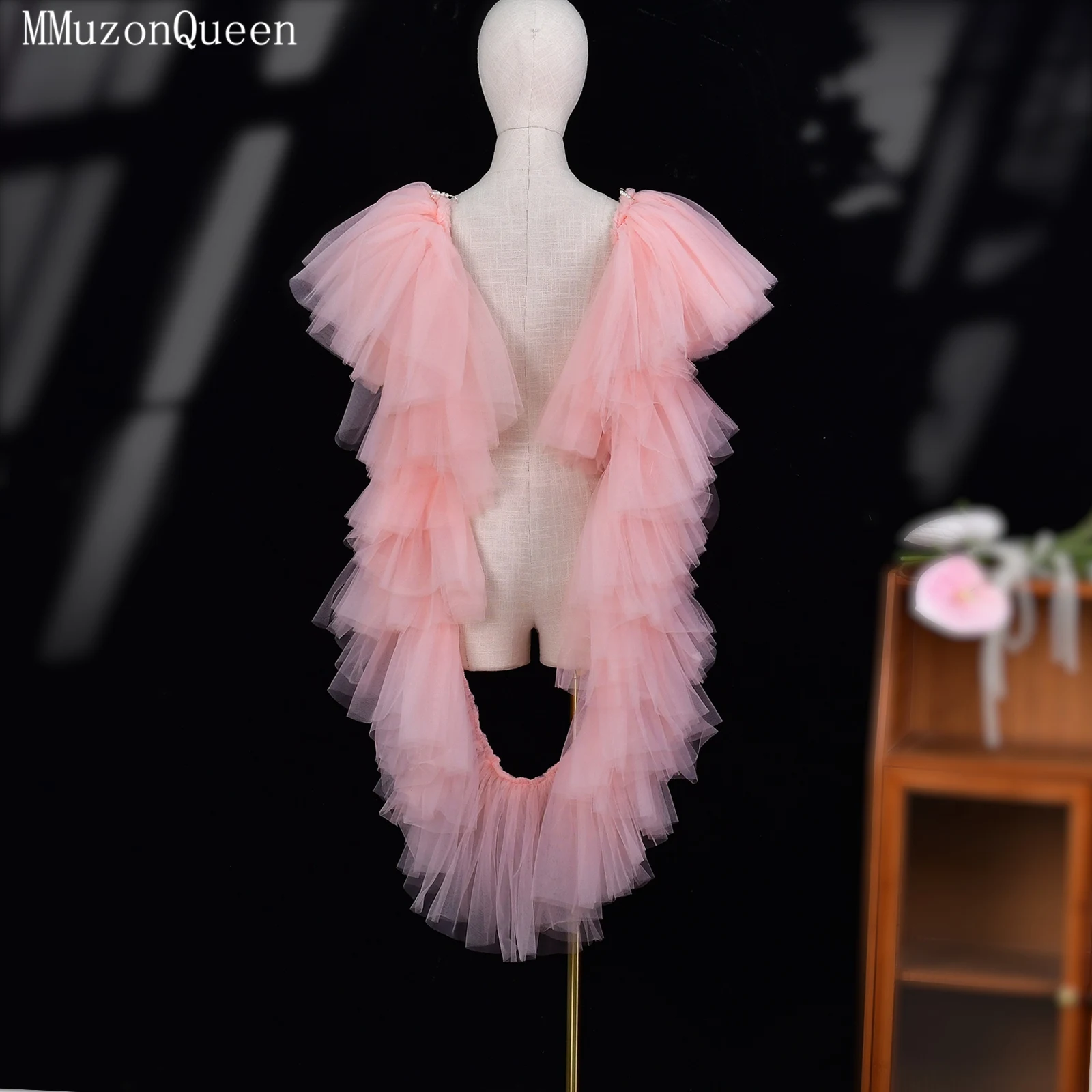 TOPQUEEN Wedding Bolero Pink Pleated Shawl Women'S Short Top Bolero Mujer Para Vestido Wedding Cover For Bride Vg137