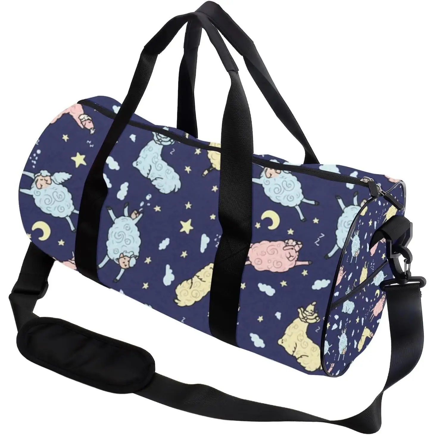 

Colorful Alpaca Foldable Travel Duffle Bag For Men Women Adjustable Shoulder Strap Convertible Carry Backpack Girly Duffle Bag