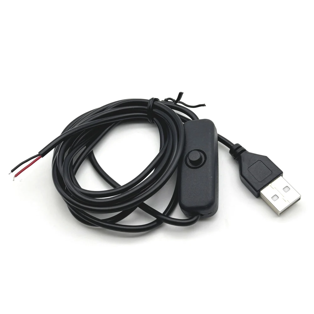 1.5M USB Cable with Switch ON OFF Male to Female Cords Inline Extension Toggle for LED Strip Tape Lamp USB Port Cord Power Line