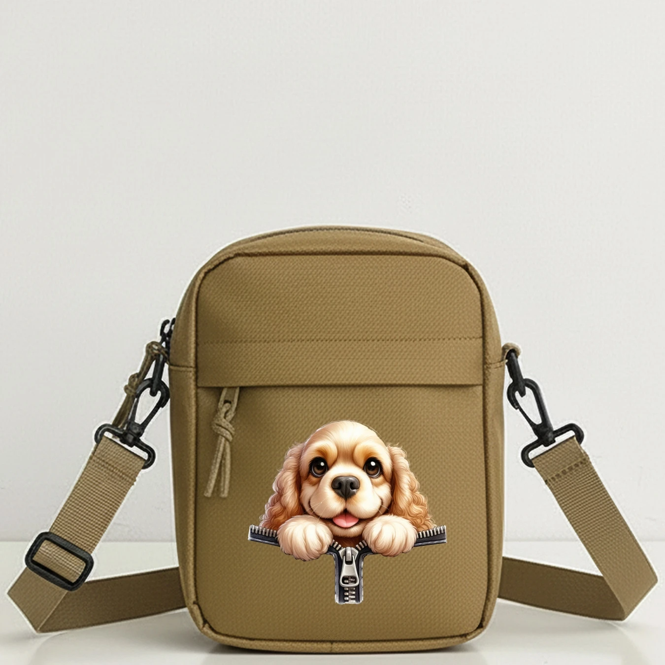 Labrador Dog Pattern Small Crossbody Bag Adjustable Strap Zip Purse for Women Girls Outdoor Walking Concert Travel Daily Use