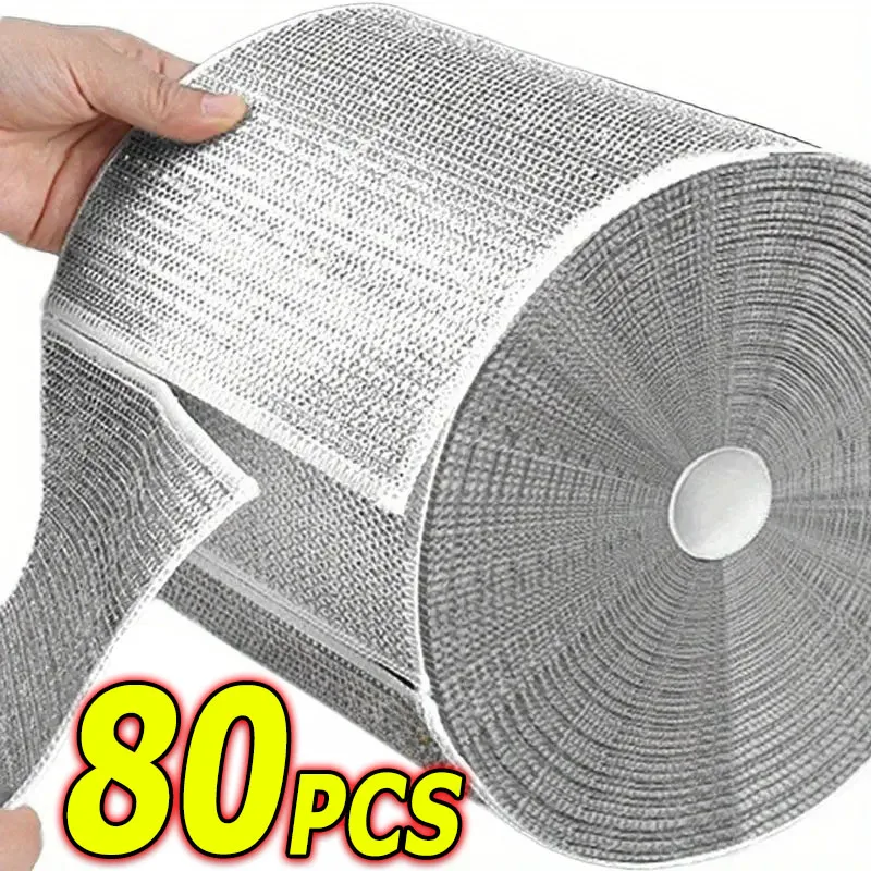 80/1pcs Magic Cleaning Cloth Thickened Double -sided Metal Steel Wire Rags Kitchen Dish Pot Washdishing Cloths Towel Clean Tools