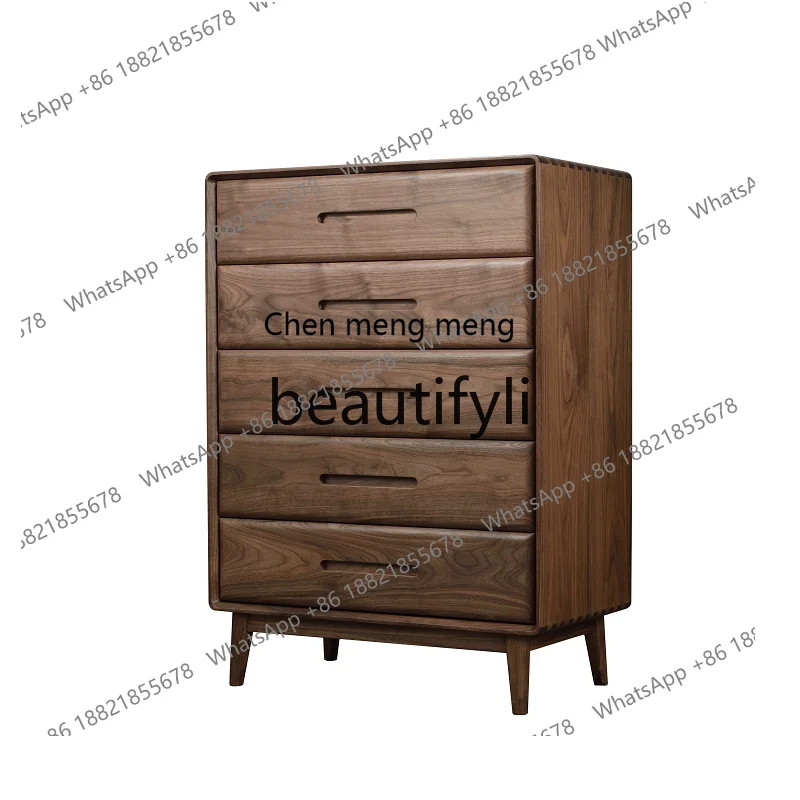 

N178 North American black walnut chest of drawers solid wood Italian light luxury drawer storage locker