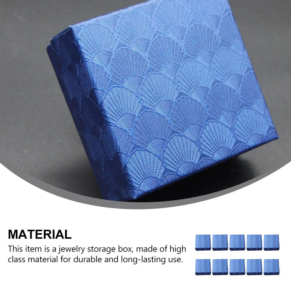

10 шт. коробок для хранения ювелирных изделий с узором в виде ракушки, из высококачественных материалов, безопасное и надежное решение для серег, ожерелий, браслетов, подарочная упаковка