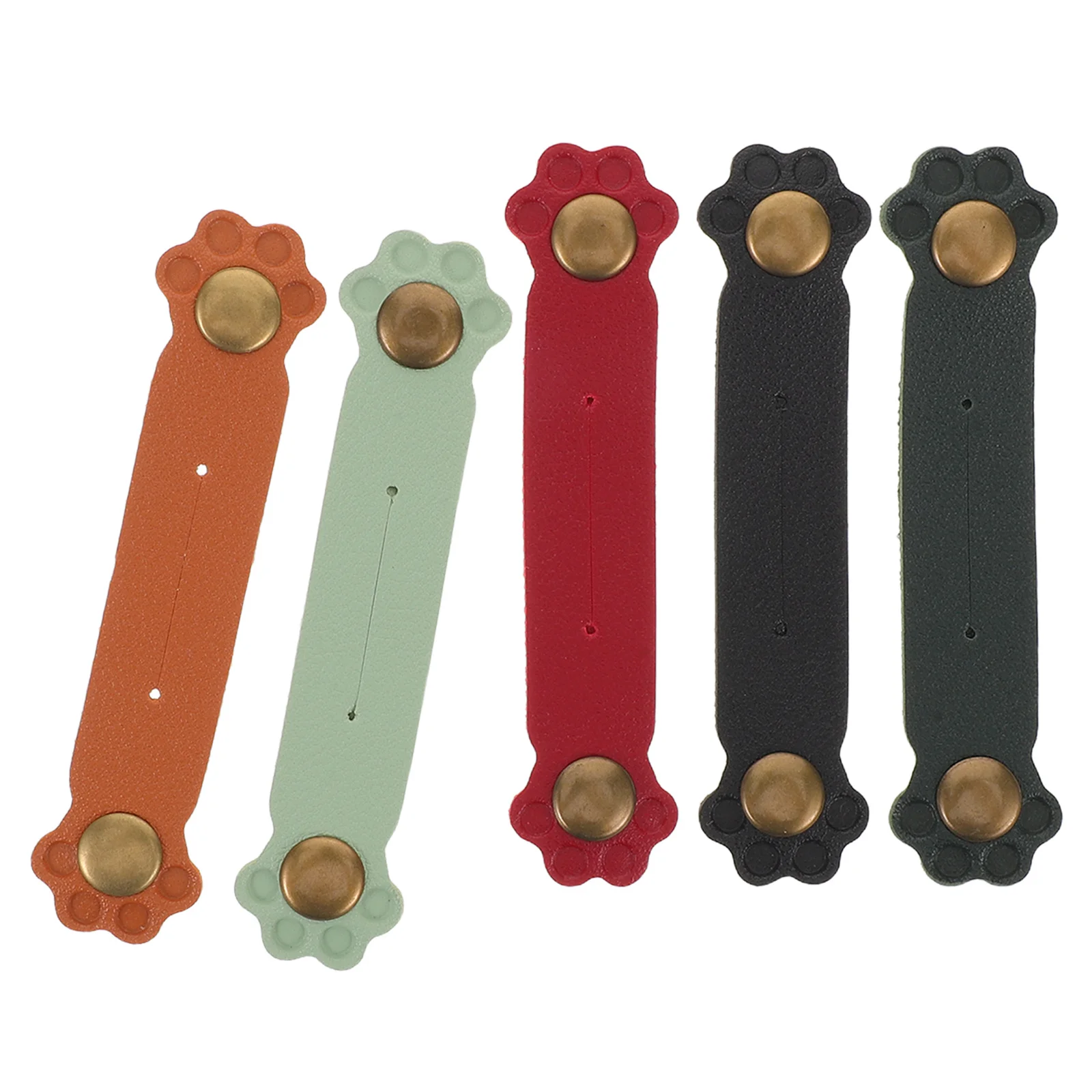 

5Pcs Cat Paw Cable Organizer PU Wrap Cute Earphone Wire Keeper Cable Management Travel Home Cord Protector USB Data Cord