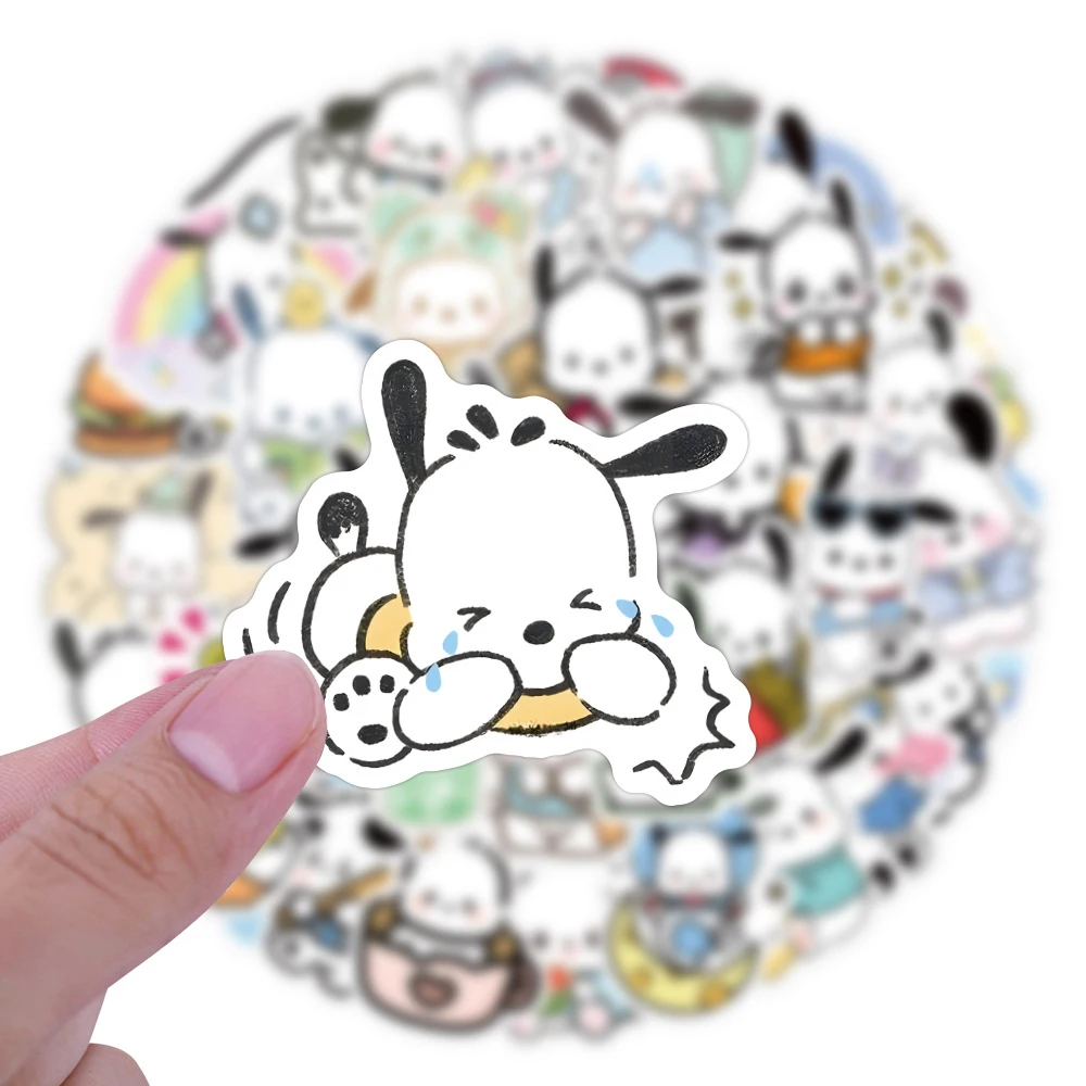 10/30/60Pcs Cartoon Kawaii Pochacco Sanrio Anime Stickers Waterproof DIY Motorcycle Computer Fridge Kids Cute Girls Sticker Toy