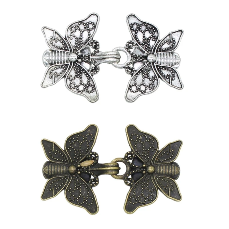 

Retro Sweater Shawl Clips Clasp Fasteners Elaborate Butterfly for Women Girls Brooch Collar Clips Elaborate Butterfly
