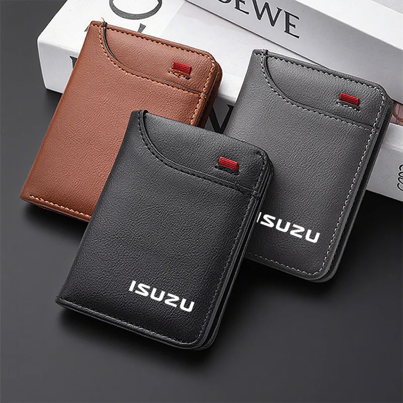 

Car Wallet ID Credit Card Purse Multi Functional Leather Accessory For Isuzu D-MAX Mux Trooper ELF NQR 75 Forward Rodeo Bighorn