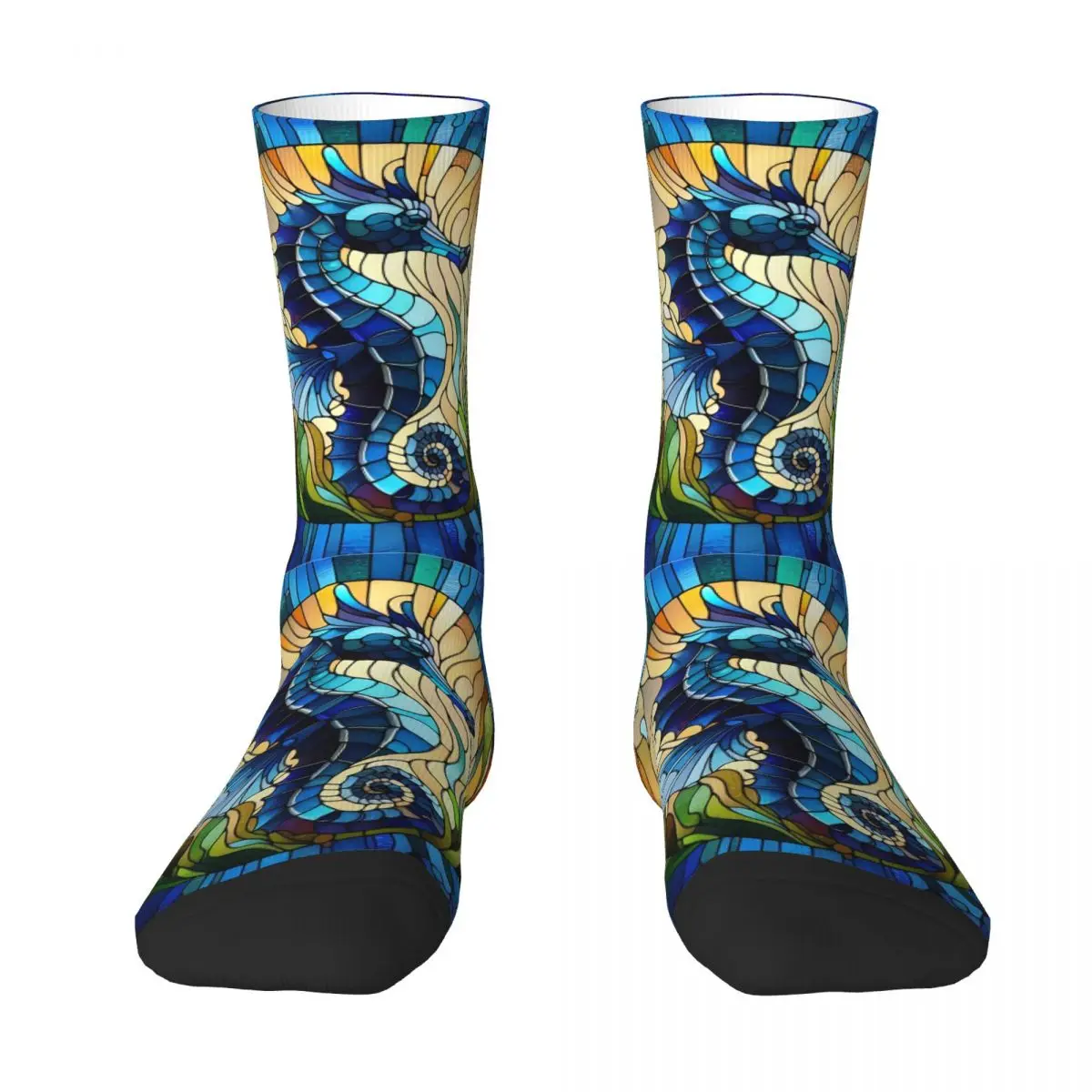 Sea Horse Sock Printed Man Polyester