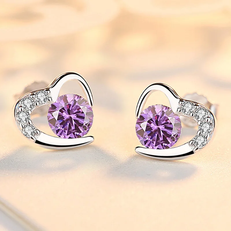 925 Sterling Silver Earrings Women Sparkling Zircon Long U-shaped Hoop Earring For Anniversary Wedding Jewelry Gifts