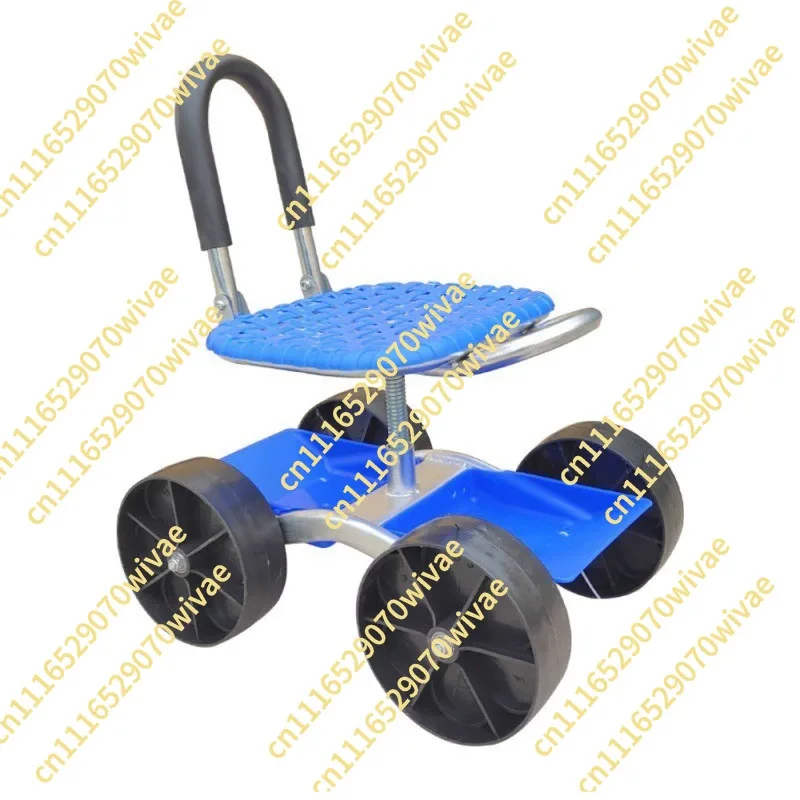360° Rotatable Garden Stool | Height Adjustable with Rolling Wheels | Mobile Gardening Seat with Kneeling Pad for Outdoor Work