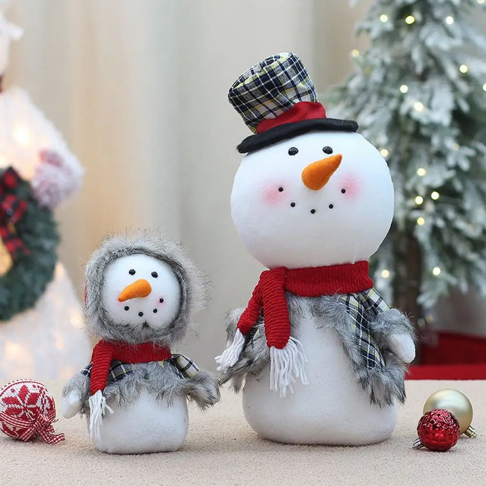 Cartoon Cute Christmas Snowman Doll Delicate 43/36/23cm Big Size Christmas Window Decoration Funny Christmas Family of Four