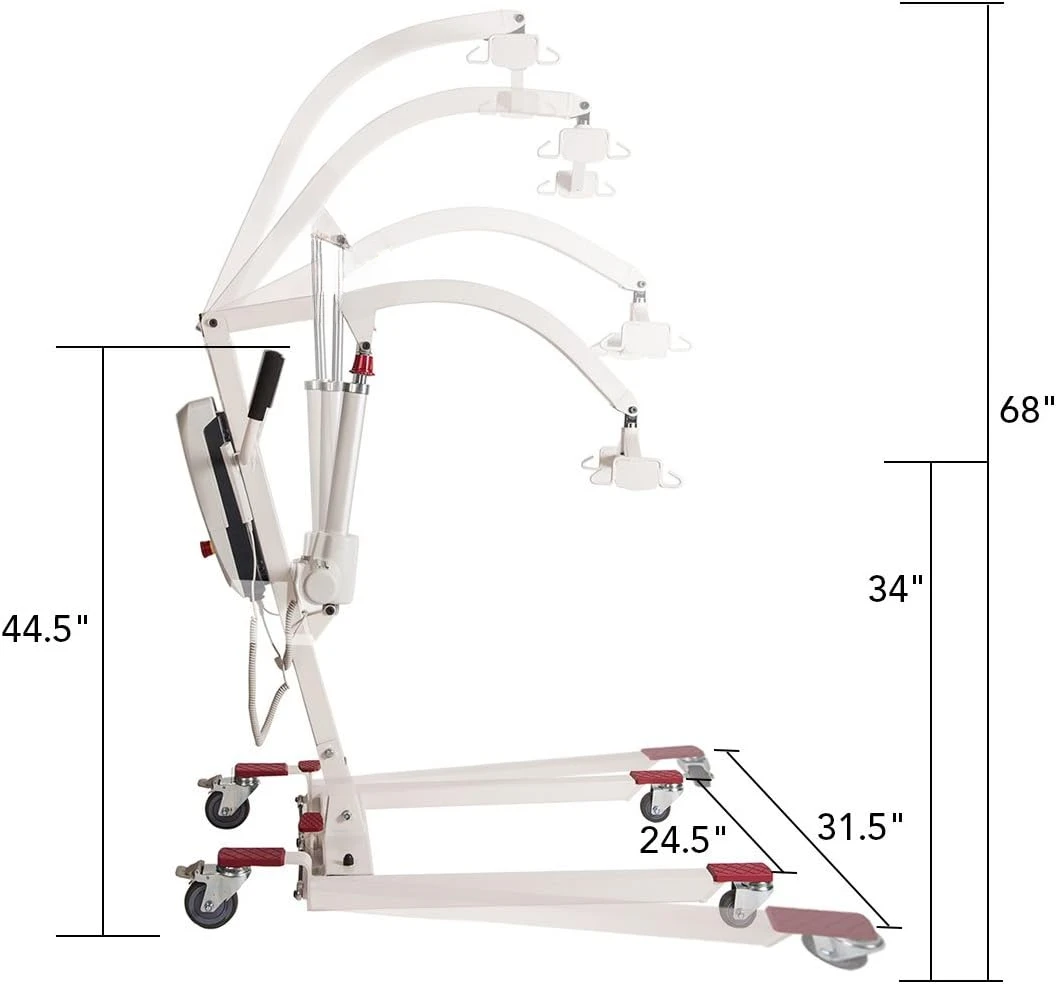 Patient Lift Electric Unfoldable Hydraulic Body Transfer for Home Use Seniors Easy-Assembly, Battery-Powered