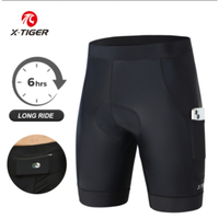 X-TIGER Cycling Shorts Men 5D Padded with Back Pocket Anti-Slip Breathable Biking Riding Half Pants Tights Road Mtb Bike Shorts