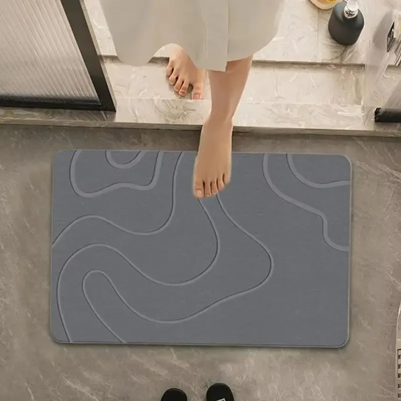 Alfombra de Baño de Diatomita VIKAMA de Secado Rápido, Súper Absorbente y Antideslizante para Baño, Ducha, Cocina, Lavandería, Entrada y Puerta
