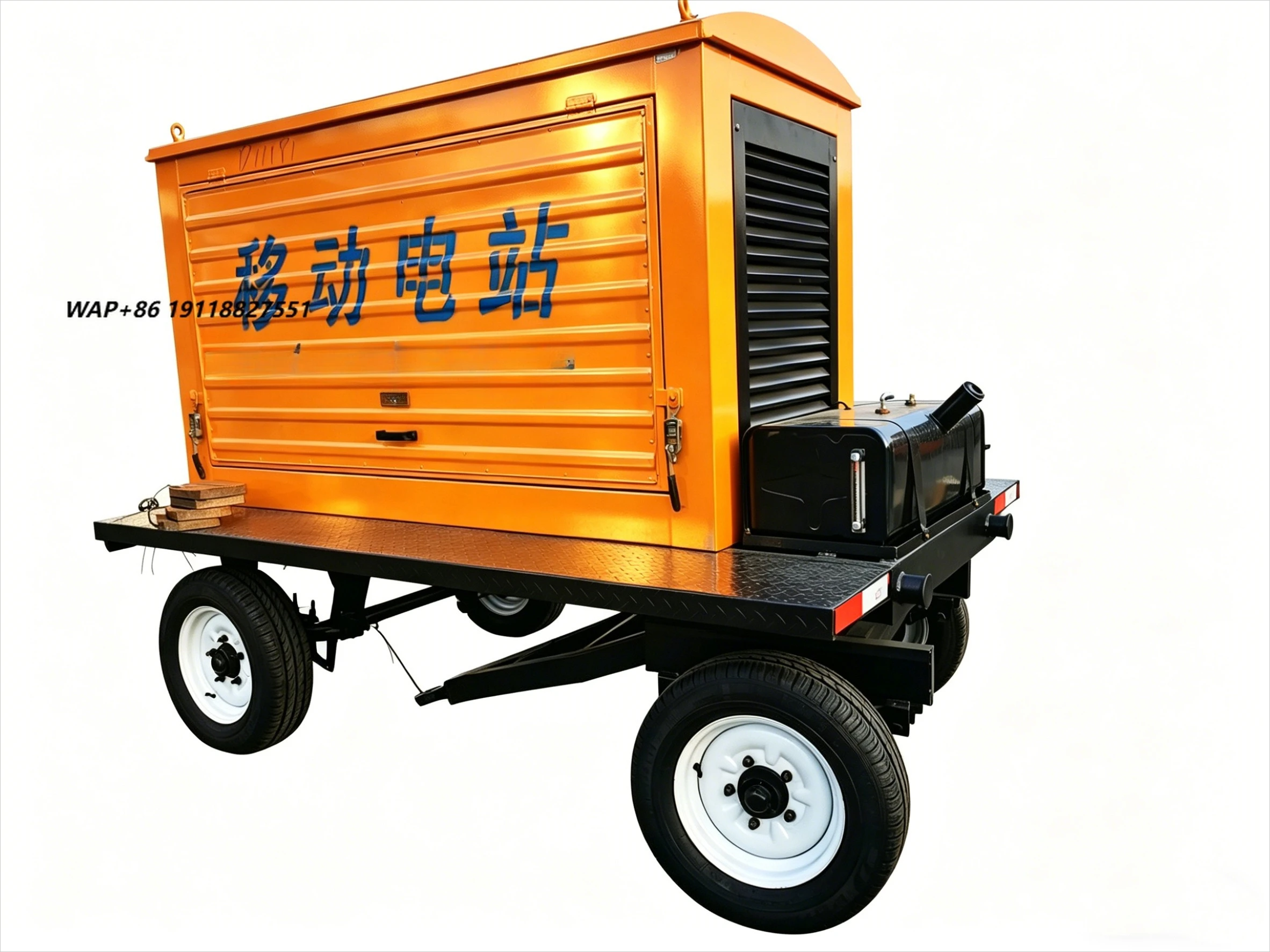Trailer Silent  4 Cylinder 1800 RPM 380V 24V DC Start Waterproof Mobile DC Alternator Electric Power Unit