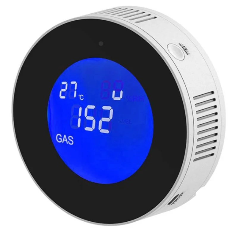 Combustible Gas Detector Combustible Gas Leak Detector With Temperature Function With LCD Display With Tuya App EU Plug