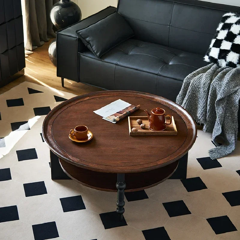 

Design Luxury Coffee Table Round Modern Nordic Minimalist Wood Neat Center Table Living Room Mesa De Cabeceira Furnitures