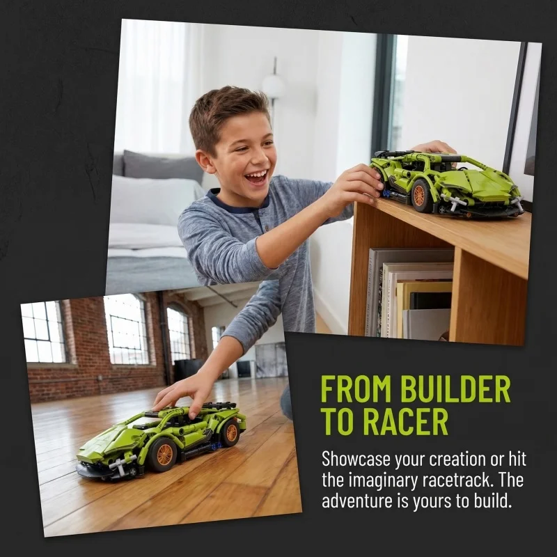 

Стильный набор строительных блоков для сборки модели гоночного автомобиля, статичный декор для рабочего стола, коллекционный предмет