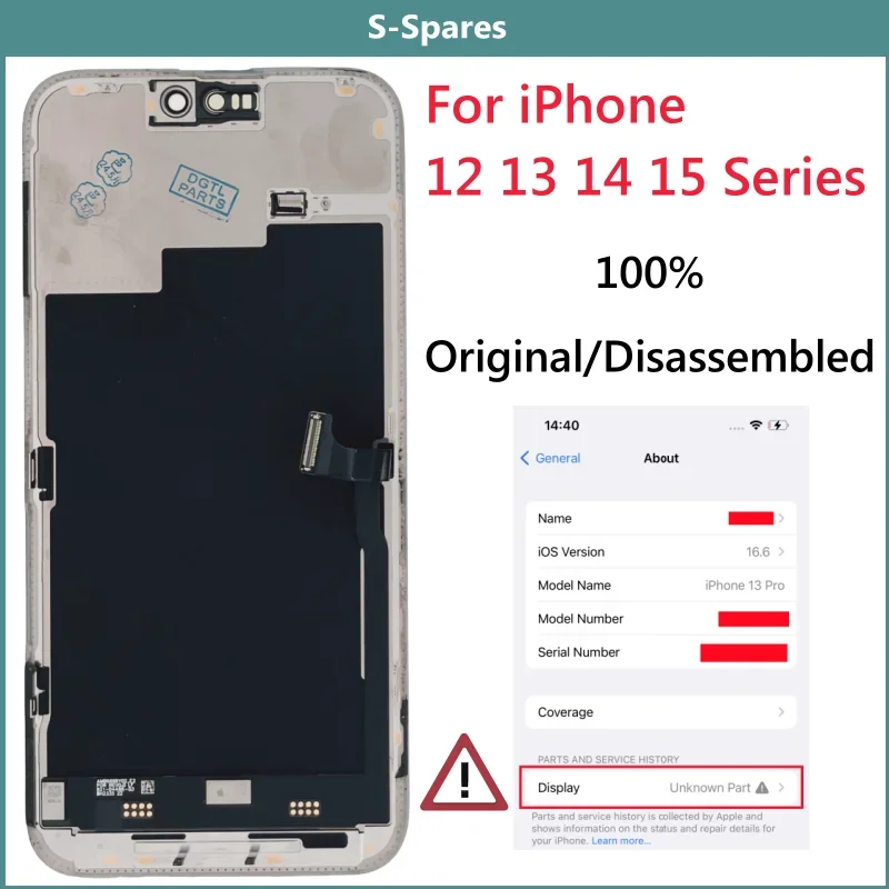 A+++ Official Original Disassembled Screen for iPhone 12 mini 13 14 15 Plus 15 Pro Max LCD Display assembly Tested No Polished