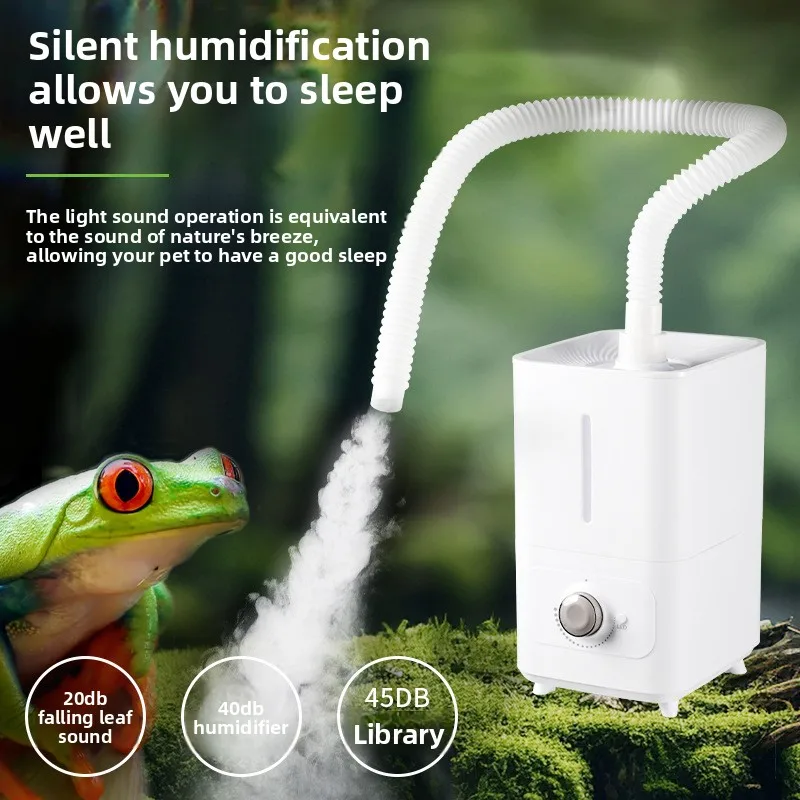 Reptile Humidifier with Adjustable Tube-Fine Mist Maker for Rainforest Terrarium Chameleon Lizard