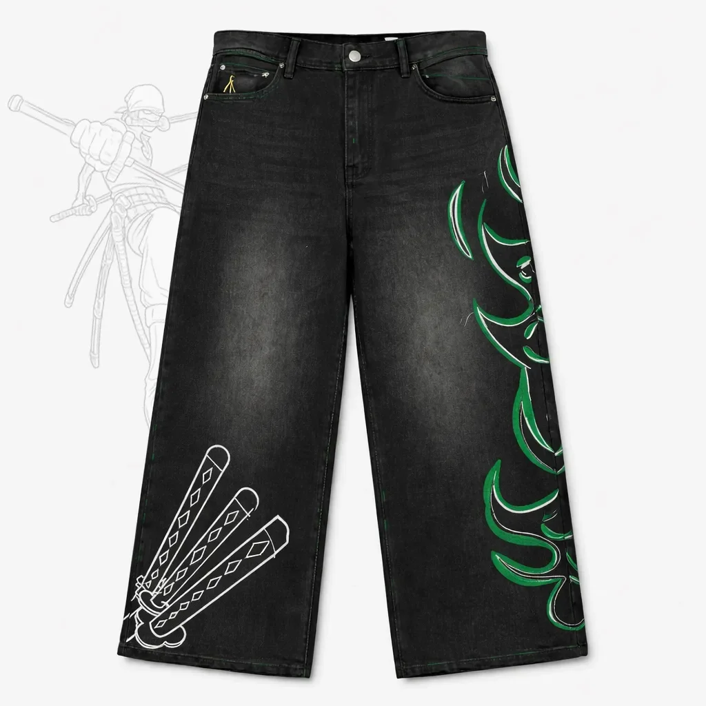 

Harajuku Zoro Y2k Baggy Jeans Women Vintage Wide Leg Denim Pants Popular Jeans Streetwear Couples Trouser Men Clothing