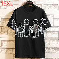 Plus SIze 15XL men's summer new Large trendy casual Cartoon round neck short sleeved t-shirt 14xl 200kg graphic t shirts