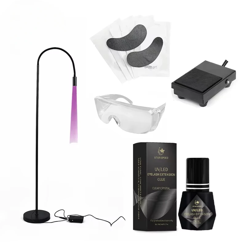 Y UV LED Extensions Lash Glue Glasses Patch UV Lamp Eyelash UV Glue Set /Professional Eyelash Extension