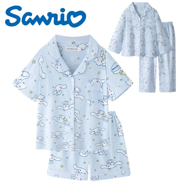 

New Sanrio Cotton Pajamas Short-sleeved Shorts Cartoon Cinnamoroll Loungewear Sets Casual Fashion Holiday Gifts for Girls