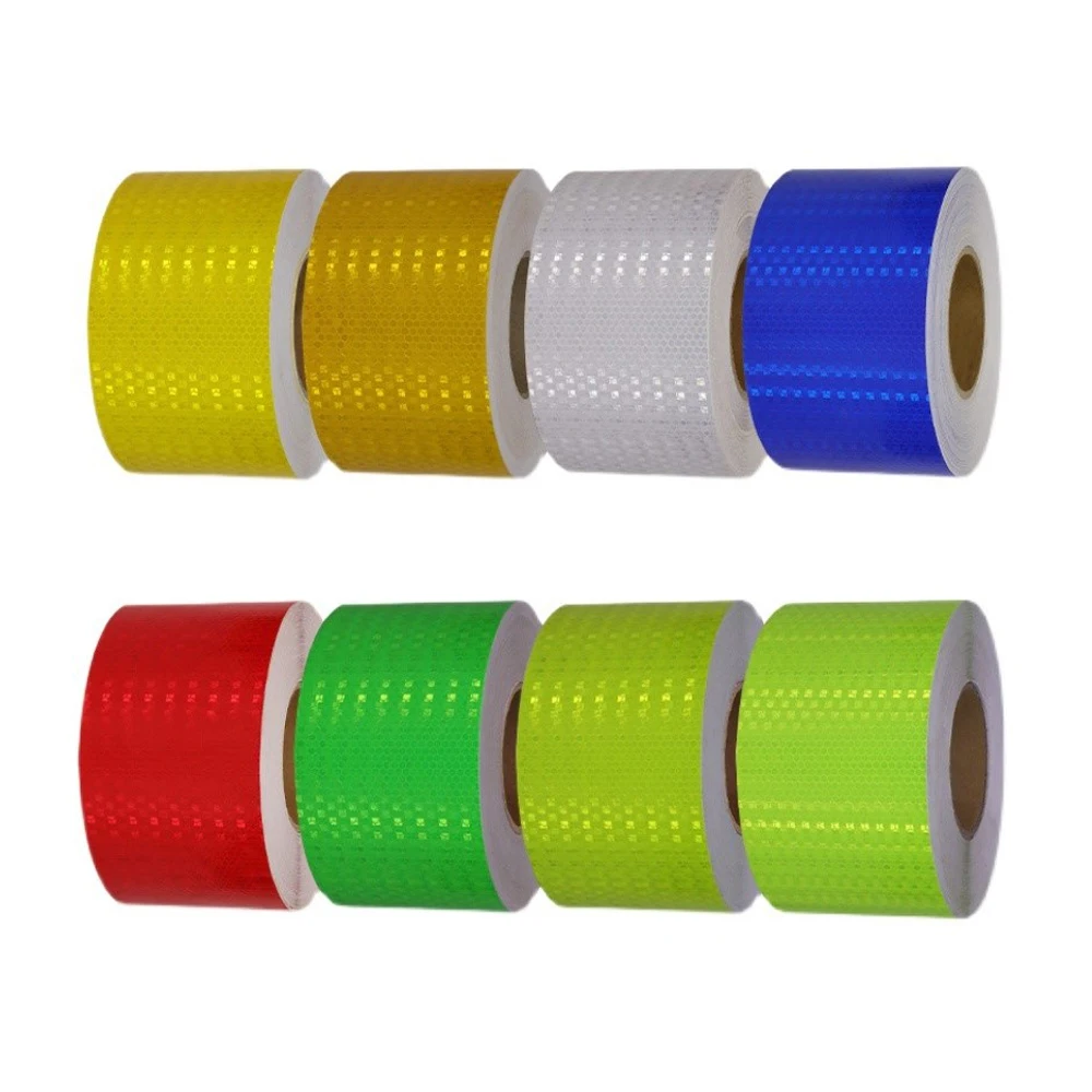 

10CM*10M Adhesive Reflective Tape White Red Fluorescent Yellow Blue With Shiny Stars Reflectors Film Stickers Car Styling Strips