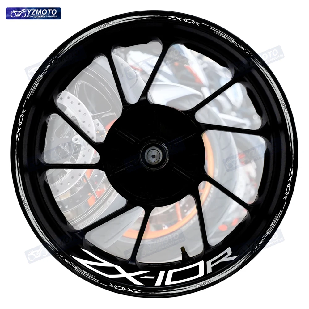 Motorcycle Accessories Sticker For ZX-10R ZX 10R 17 Inch Wheel Hub Racing Waterproof Decal Car Reflective Rim Tape Stickers