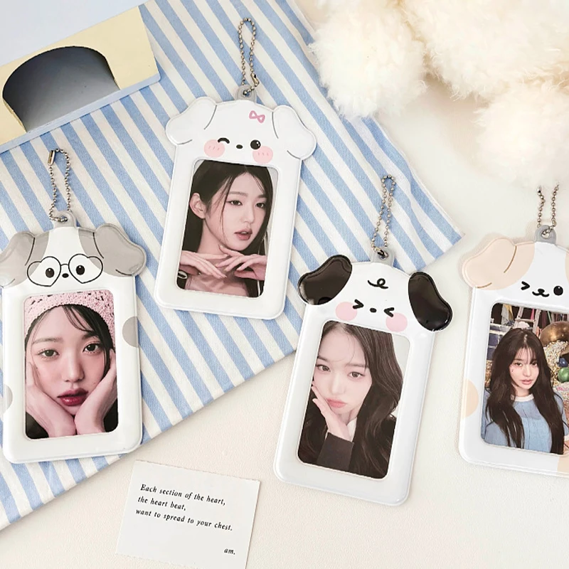 3 Inch Photocard Holder Kawaii Kpop Photo Card Holder Keychain Ins Idol Photo Card Protector Photo Sleeves Bus Card Case 포토카드 바인