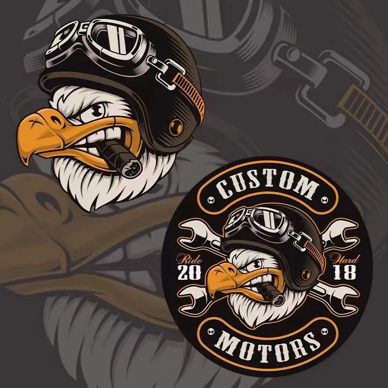 

Motorcycle Sticker Owl Texture Retro Helmet Sticker Car Sticker Electric Body Decoration Scratch Cover Sticker