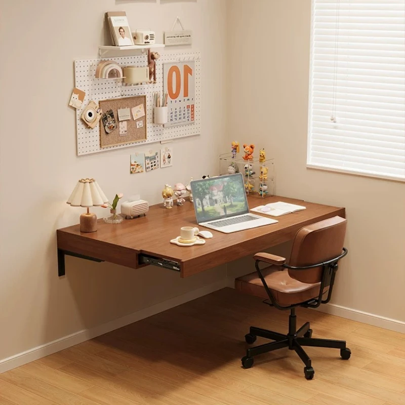 

Nordic Creative Solid Wood Floating Desk Modern Retractable Desktop Wall Mounted Computer Desk Bedroom Furniture Bureau FYFD