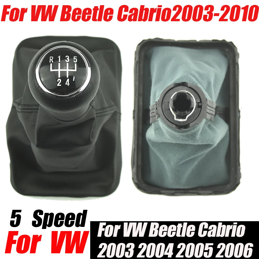New 5 Speed Gear Shift Knob Leather boot For VW Beetle 1998 1999 2000 2001 2002 2003 2004 2005 2006 2007 2008 2009 2010 view 4