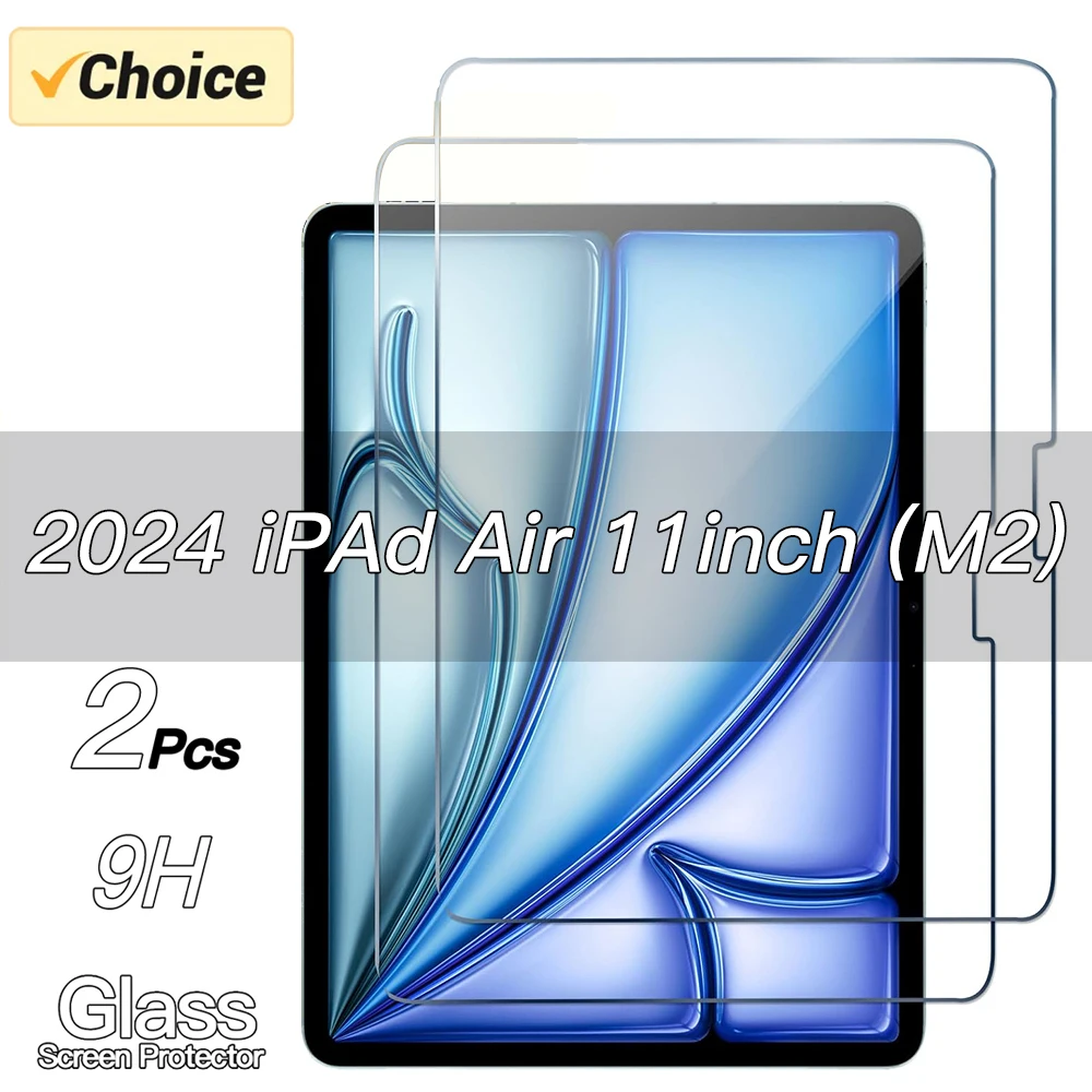 2PCs for iPad Air 11 inch 2024 M2 tempered glass screen protector a2899 a2900 air 6th gen tablet HD anti-scratch protective film