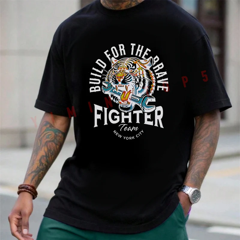 

Fighter Team Graphic Motorcycle T-shirt Summer Cotton Short Sleeve Casual O-Neck Breathable Unisex Tops