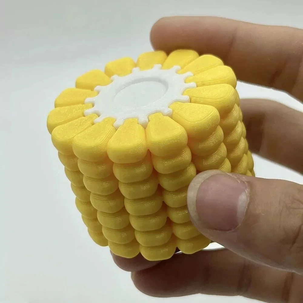 3D Printed Corn Fun Magic Cube Tetris Jigsaw Puzzle Toys Creative Stress Relief Unlock Brain Burning Teaser Desktop Novelty Gift