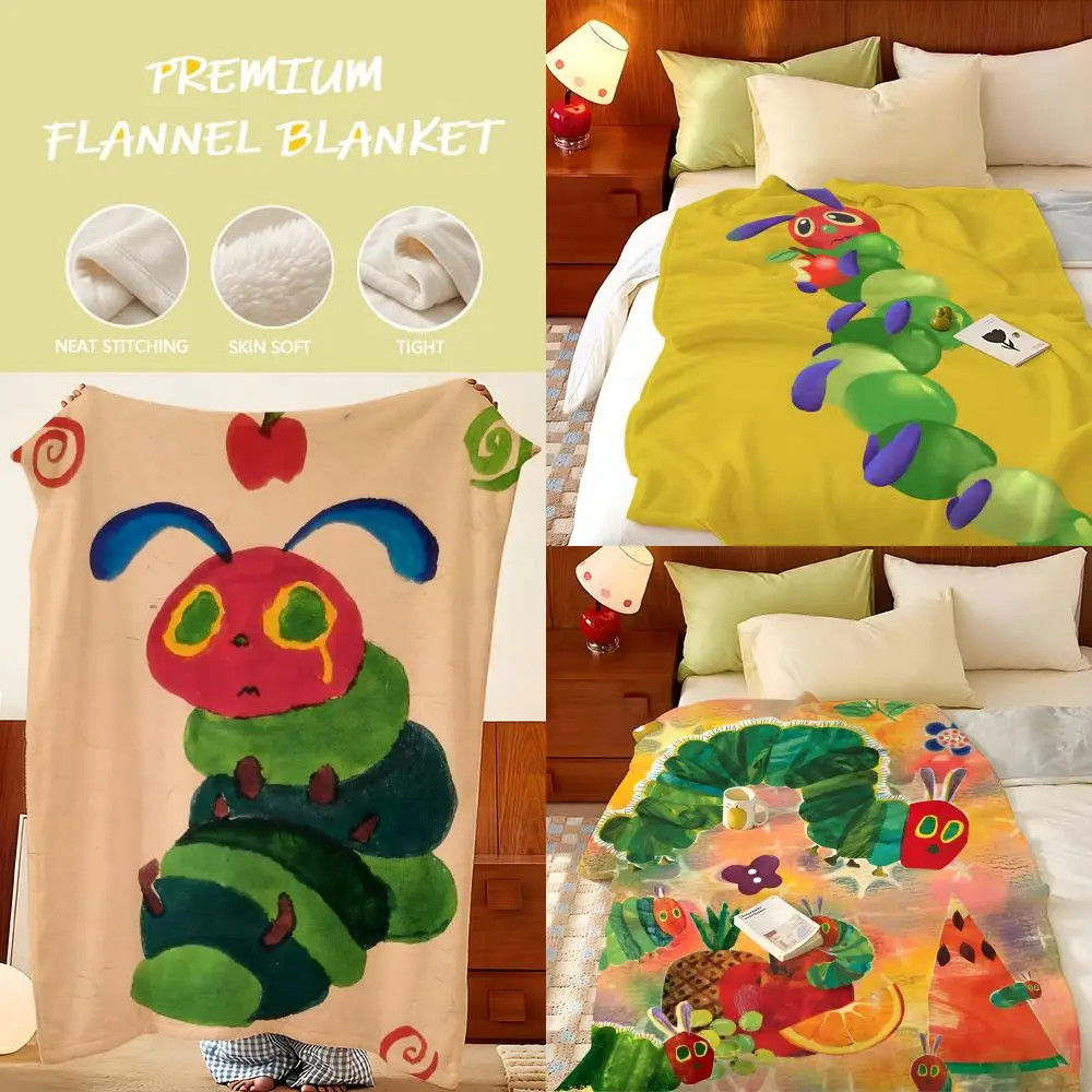 Book T-The V-Very H-Hungry C-Caterpillar Throw Flannel Throw Blanket, Lightweight Cozy, Durable Washable cute Cool