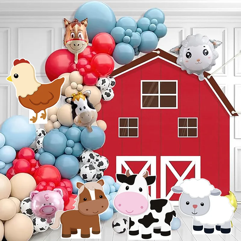 

3pcs/set Farm Animal Foam Board Horse Cow Sheep Animal Theme KT Board Party Decor for Baby Shower Farm Birthday Party Backdrop