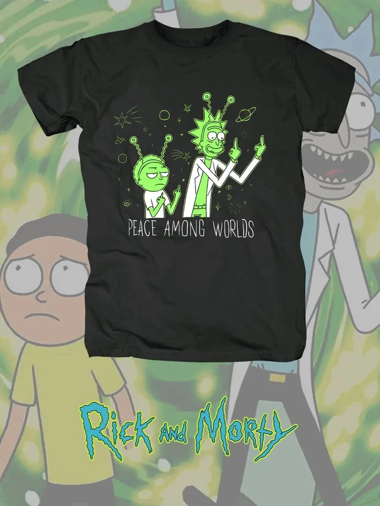 

Футболка унисекс с графическим принтом «Рик и Морти», забавная, из плотного хлопка, для повседневной носки, оверсайз