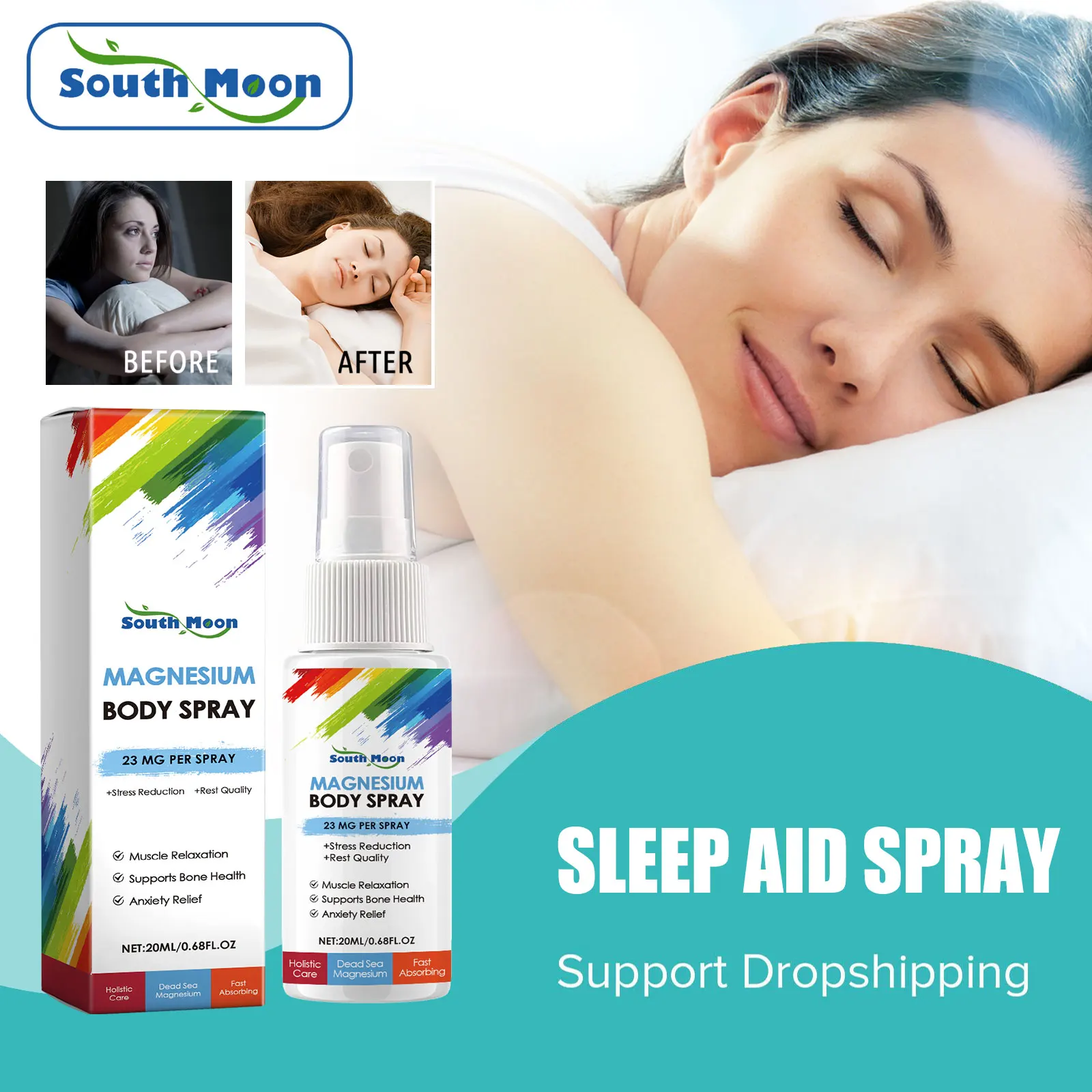 

South Moon Insomnia Treatment Spray Fall Asleep Relief Anxiety Decompression Better Sleeping Relax Soothes Mood Sleep Aid Spray